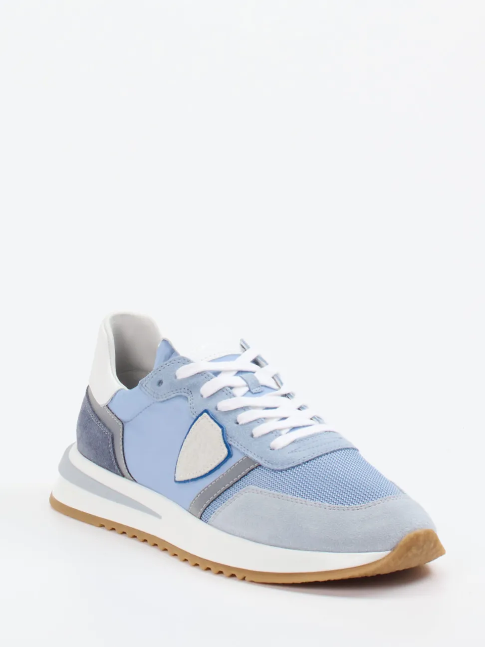 Philippe Model – Retro-Sneaker aus Veloursleder und Mesh hellblau