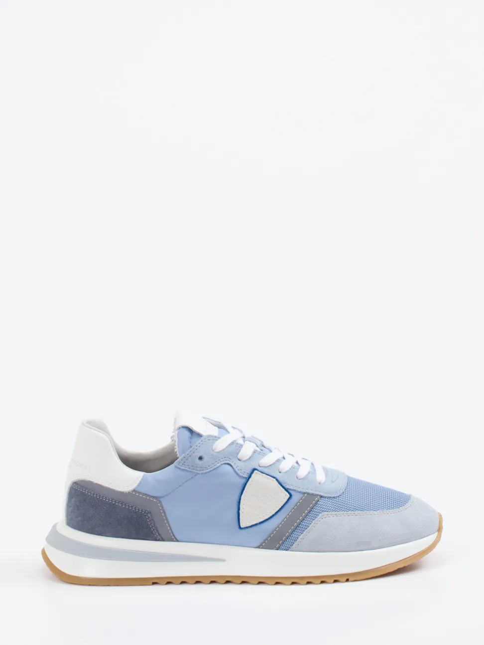 Philippe Model – Retro-Sneaker aus Veloursleder und Mesh hellblau