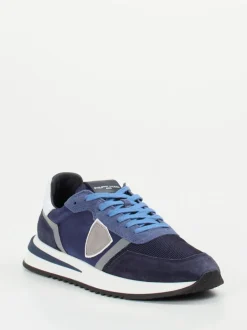 Philippe Model – Retro-Sneaker aus Veloursleder Marineblau