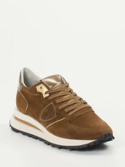 Philippe Model – Retro-Sneaker aus Veloursleder braun