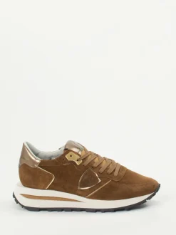 Philippe Model – Retro-Sneaker aus Veloursleder braun