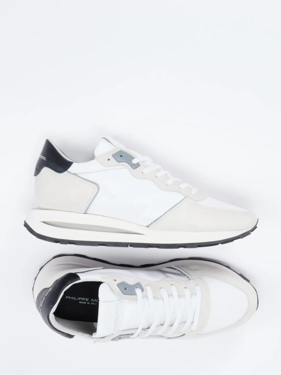Philippe Model – Retro-Sneaker aus Veloursleder Off-White