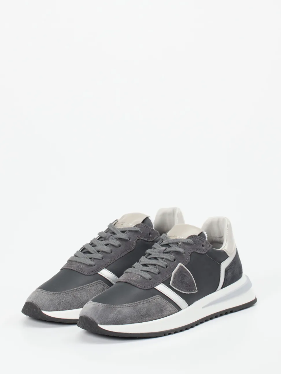 Philippe Model – Retro-Sneaker aus Veloursleder grau