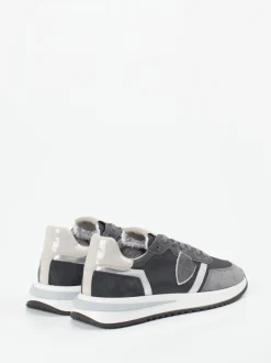 Philippe Model – Retro-Sneaker aus Veloursleder grau