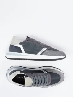 Philippe Model – Retro-Sneaker aus Veloursleder grau