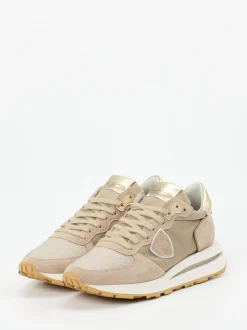 Philippe Model – Retro-Sneaker aus Veloursleder Beige