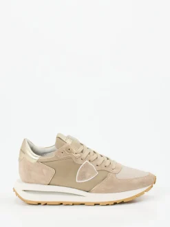 Philippe Model – Retro-Sneaker aus Veloursleder Beige