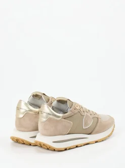 Philippe Model – Retro-Sneaker aus Veloursleder Beige
