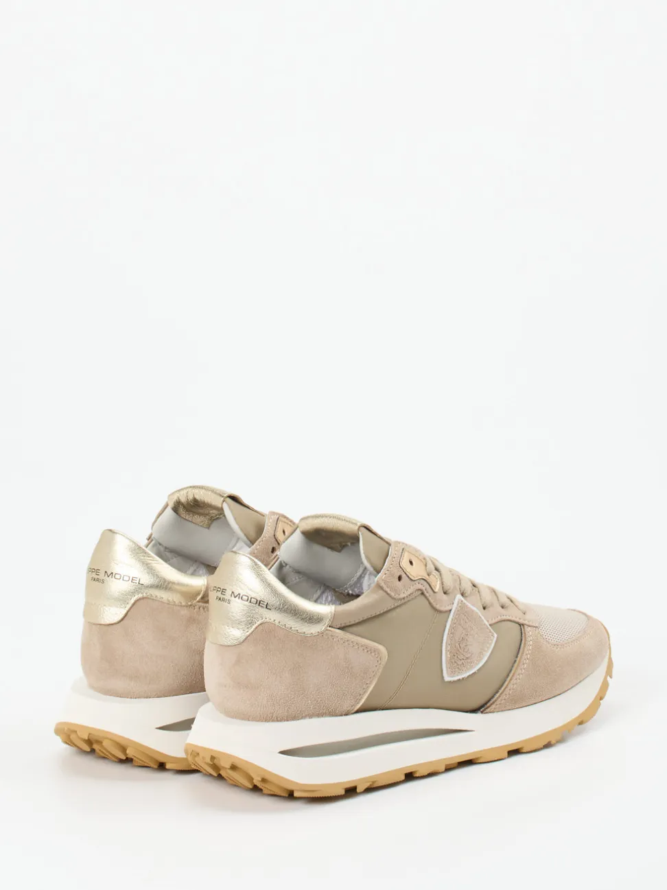 Philippe Model – Retro-Sneaker aus Veloursleder Beige