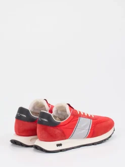 Philippe Model – Retro-Sneaker aus Nylon und Veloursleder rot