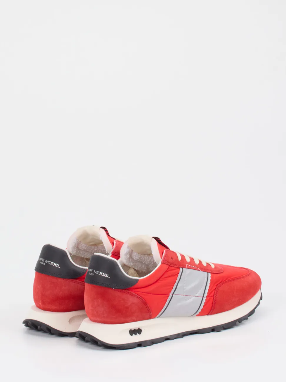 Philippe Model – Retro-Sneaker aus Nylon und Veloursleder rot