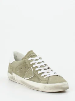 Philippe Model – Sneaker aus Nubukleder Salbeigrün