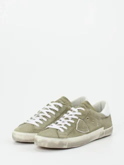 Philippe Model – Sneaker aus Nubukleder Salbeigrün