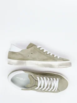 Philippe Model – Sneaker aus Nubukleder Salbeigrün