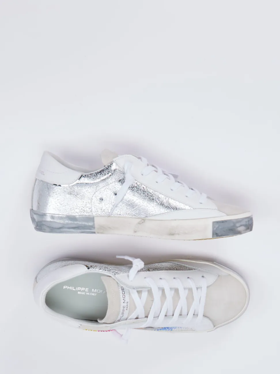 Philippe Model – Sneaker aus Veloursleder mit Strass