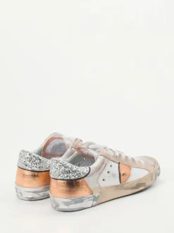 Philippe Model – Sneaker aus Metallicleder in Rosé-Silber