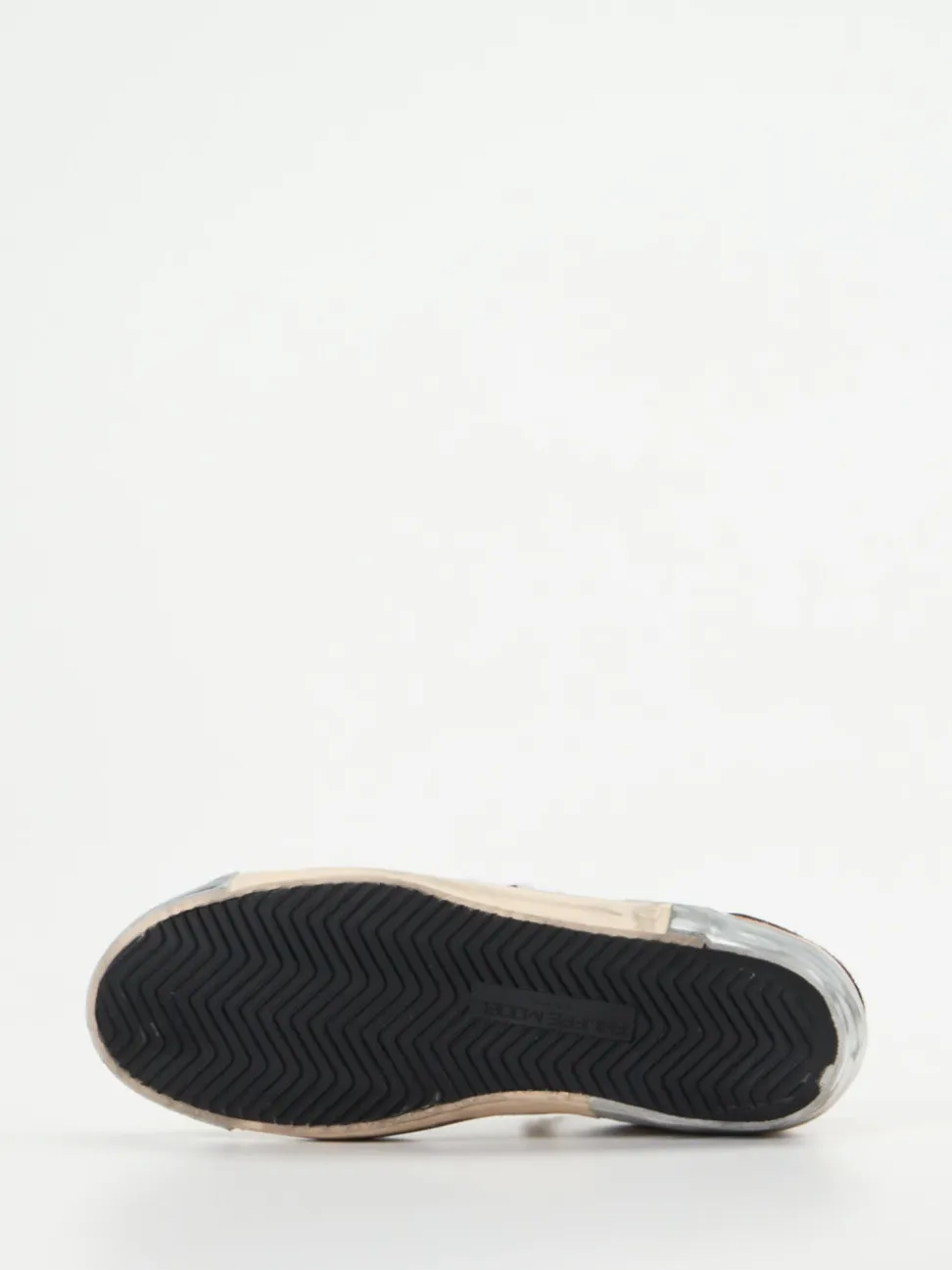 Philippe Model – Sneaker aus Metallicleder in Rosé-Silber