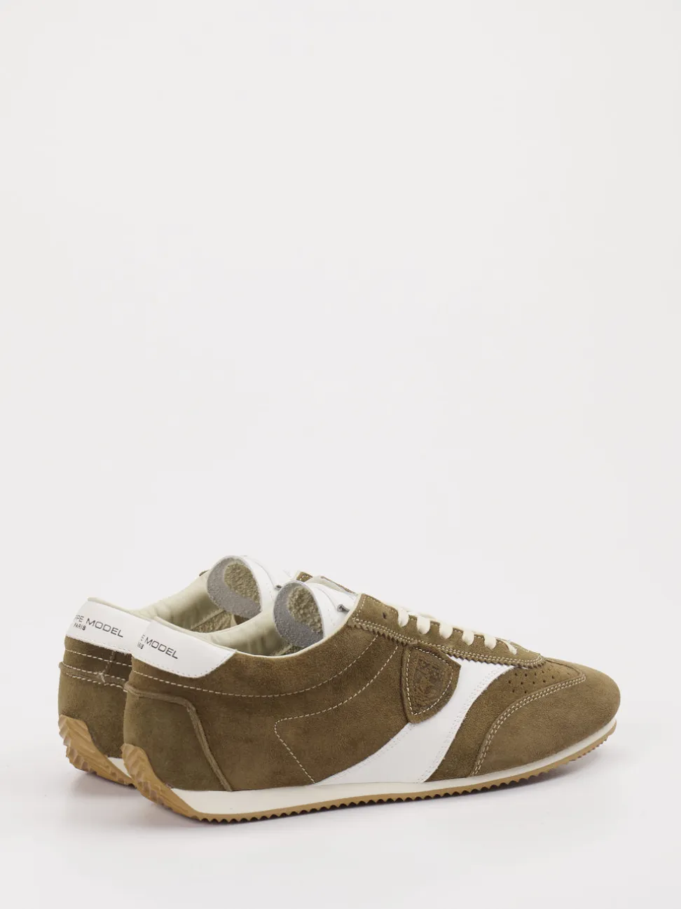 Philippe Model – Sneaker aus Veloursleder Olivbraun