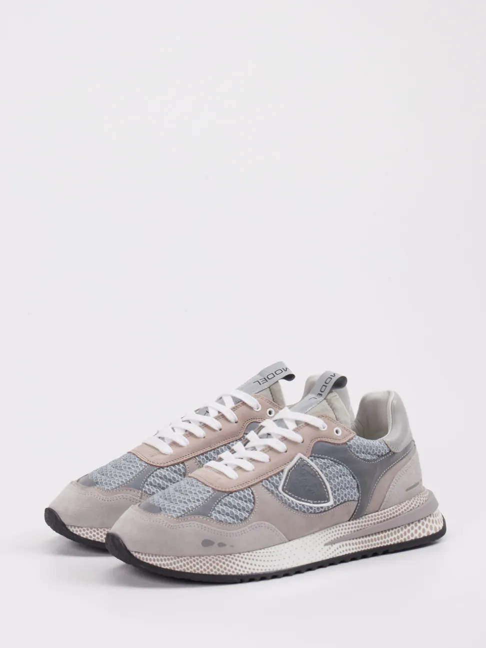 Philippe Model – Sneaker aus Velours und Mesh grau