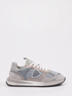Philippe Model – Sneaker aus Velours und Mesh grau