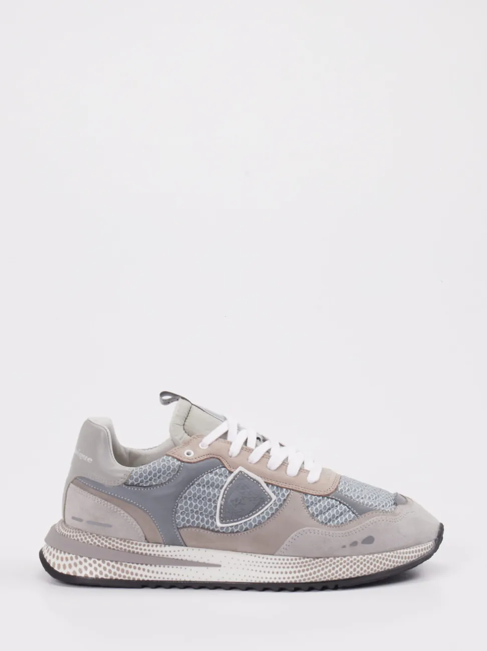 Philippe Model – Sneaker aus Velours und Mesh grau