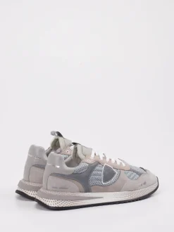 Philippe Model – Sneaker aus Velours und Mesh grau