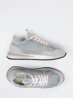 Philippe Model – Sneaker aus Velours und Mesh grau
