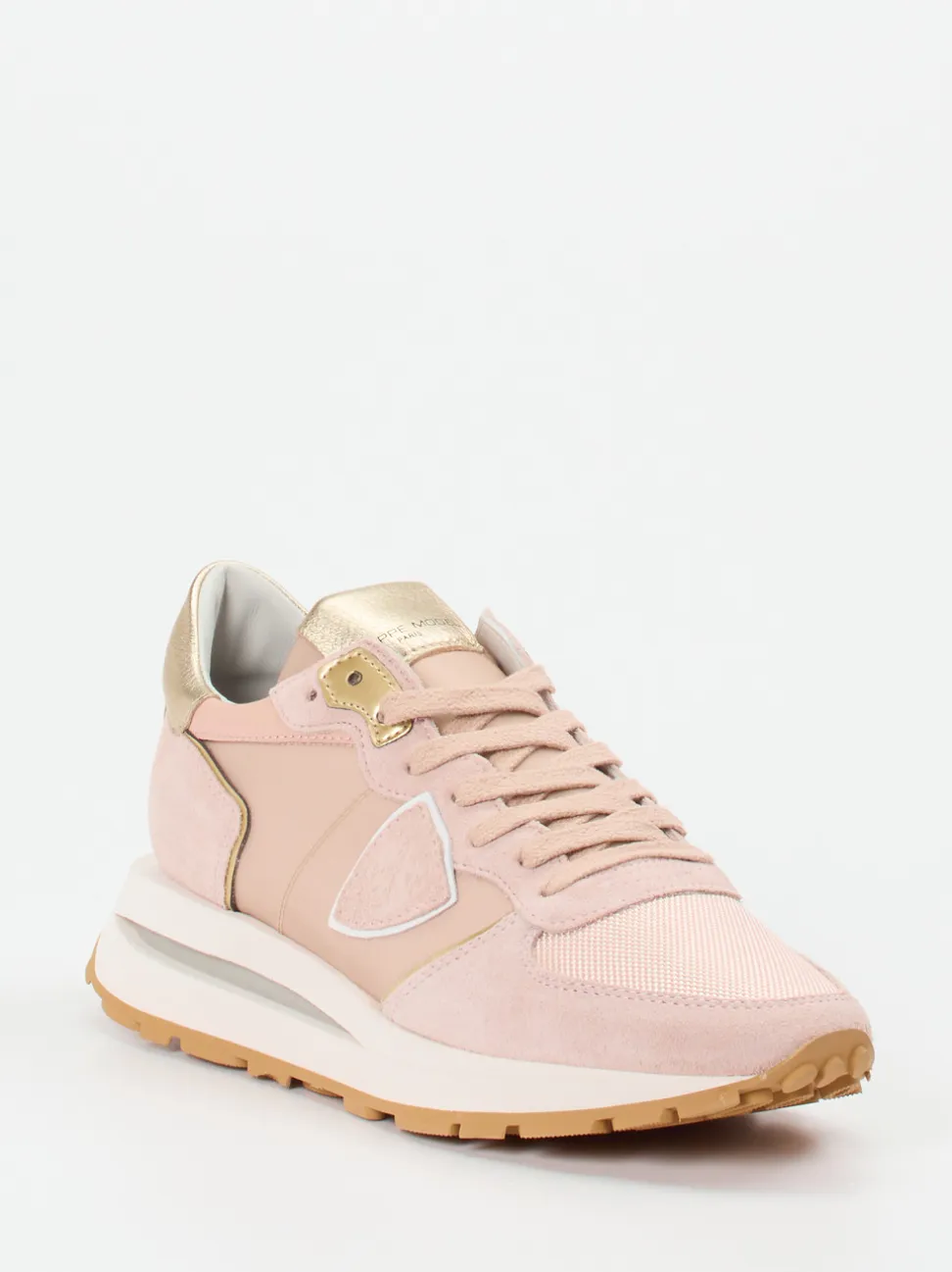 Philippe Model – Sneaker aus Veloursleder in Rosé