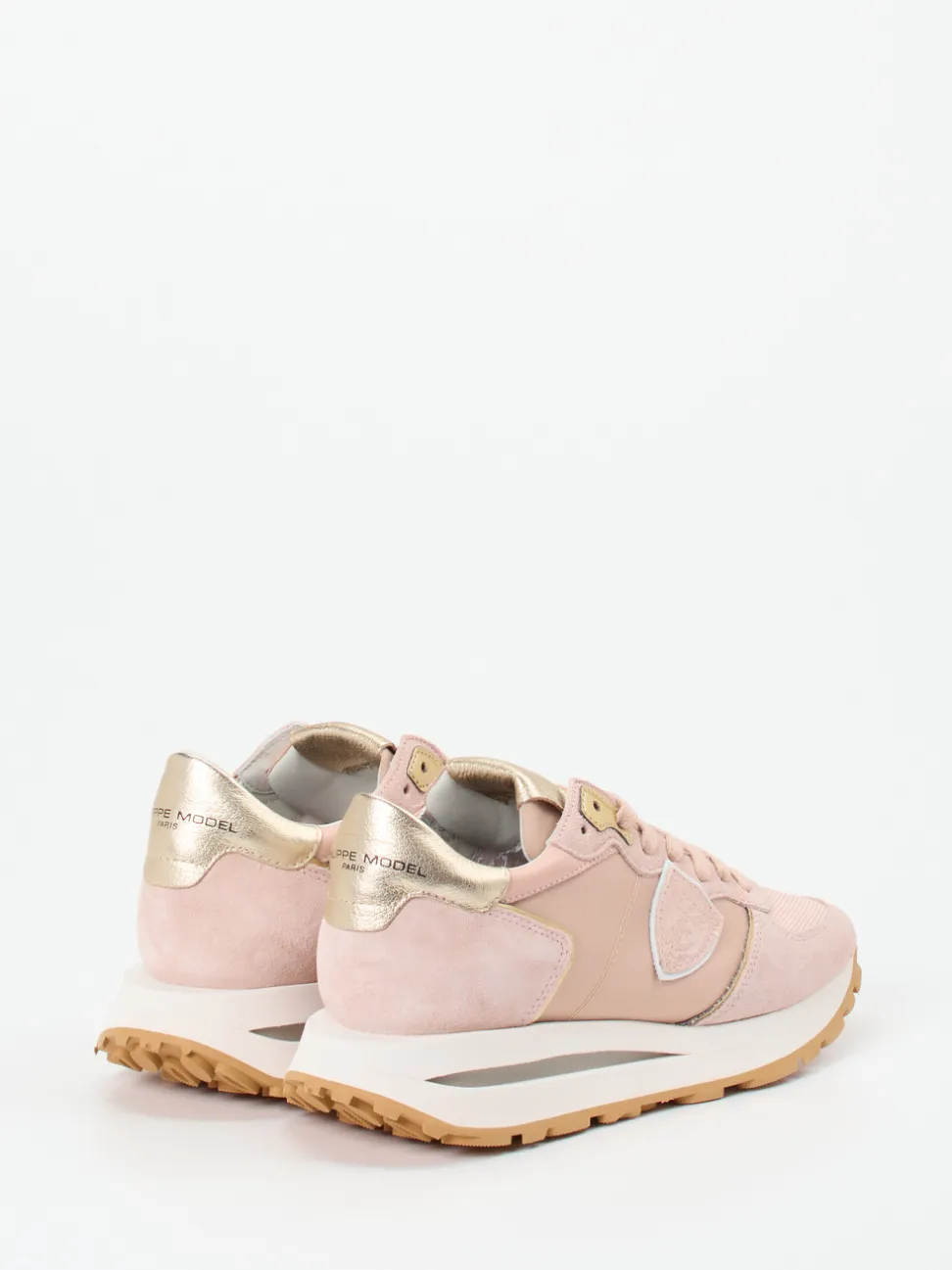 Philippe Model – Sneaker aus Veloursleder in Rosé
