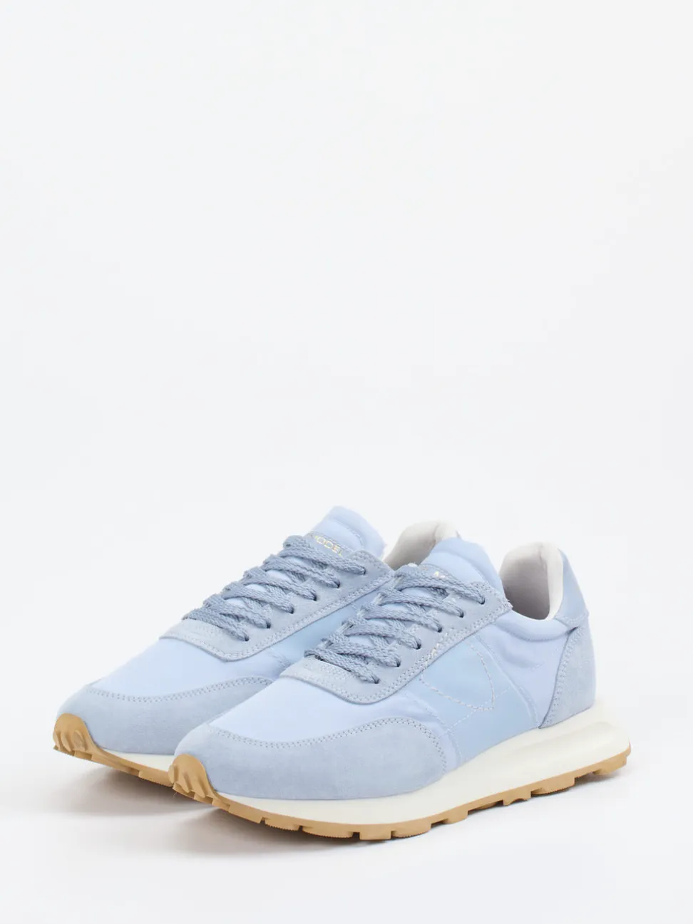 Philippe Model – Sneaker aus Veloursleder und Textil eisblau