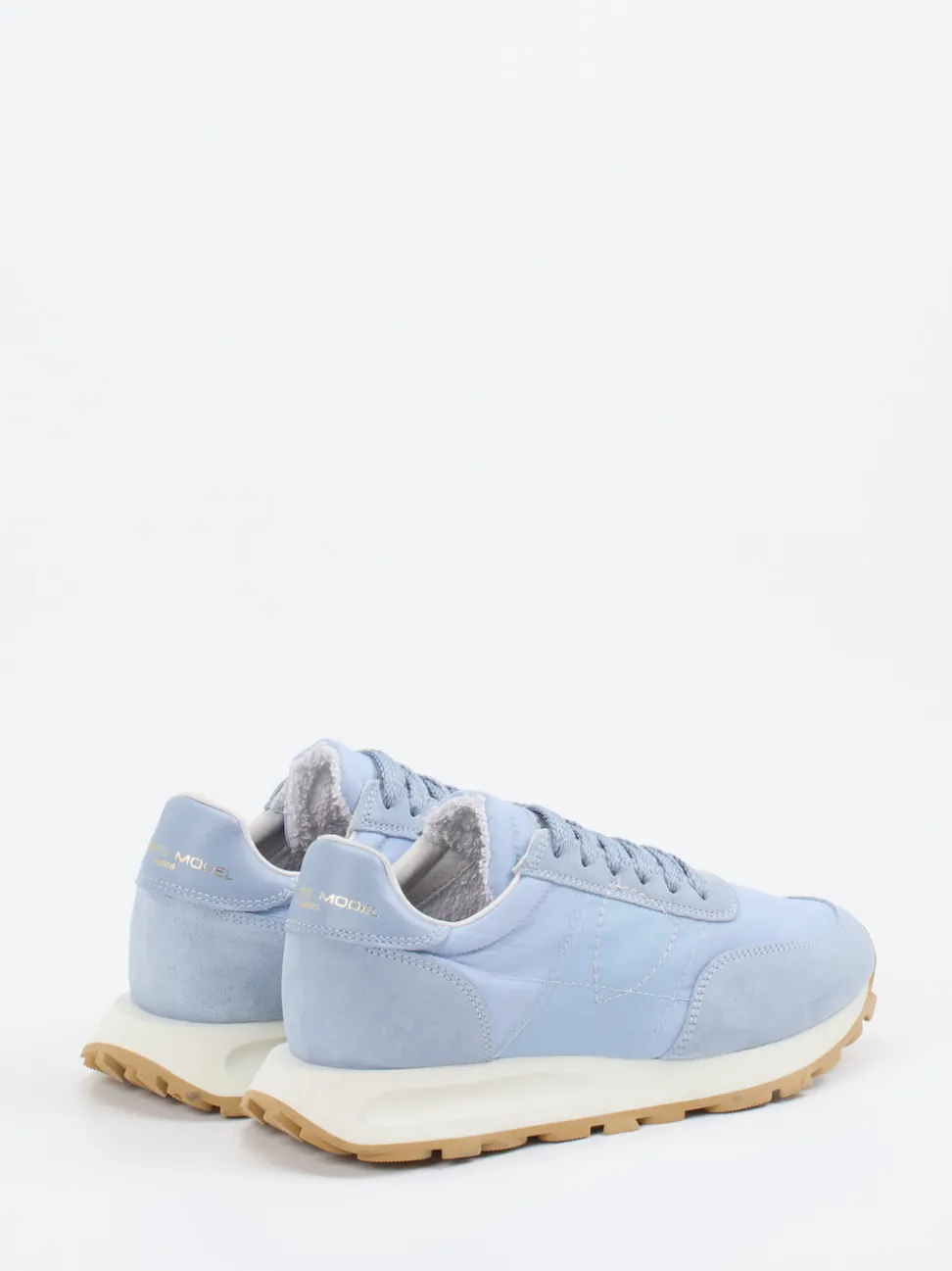 Philippe Model – Sneaker aus Veloursleder und Textil eisblau