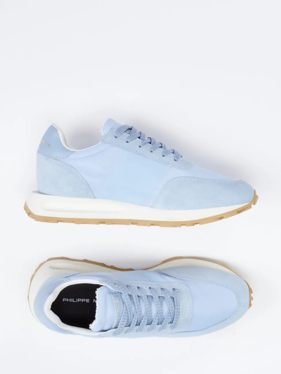 Philippe Model – Sneaker aus Veloursleder und Textil eisblau