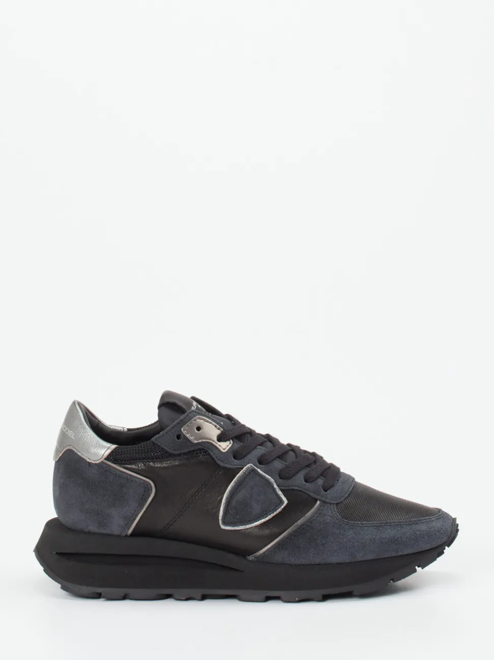Philippe Model – Sneaker aus Veloursleder und Leder schwarz