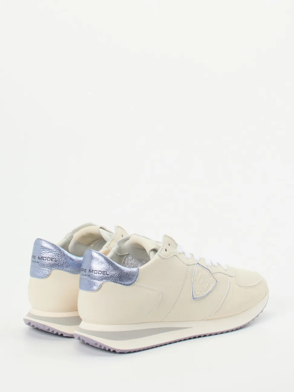 Philippe Model – Sneaker aus Kalbleder in Cremeweiß