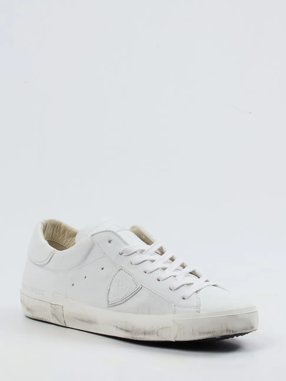 Philippe Model – Sneaker aus Kalbleder weiß Used-Look