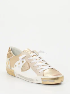 Philippe Model – Sneaker aus Metallicleder mit Glitzer