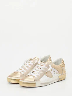 Philippe Model – Sneaker aus Metallicleder mit Glitzer