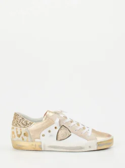 Philippe Model – Sneaker aus Metallicleder mit Glitzer