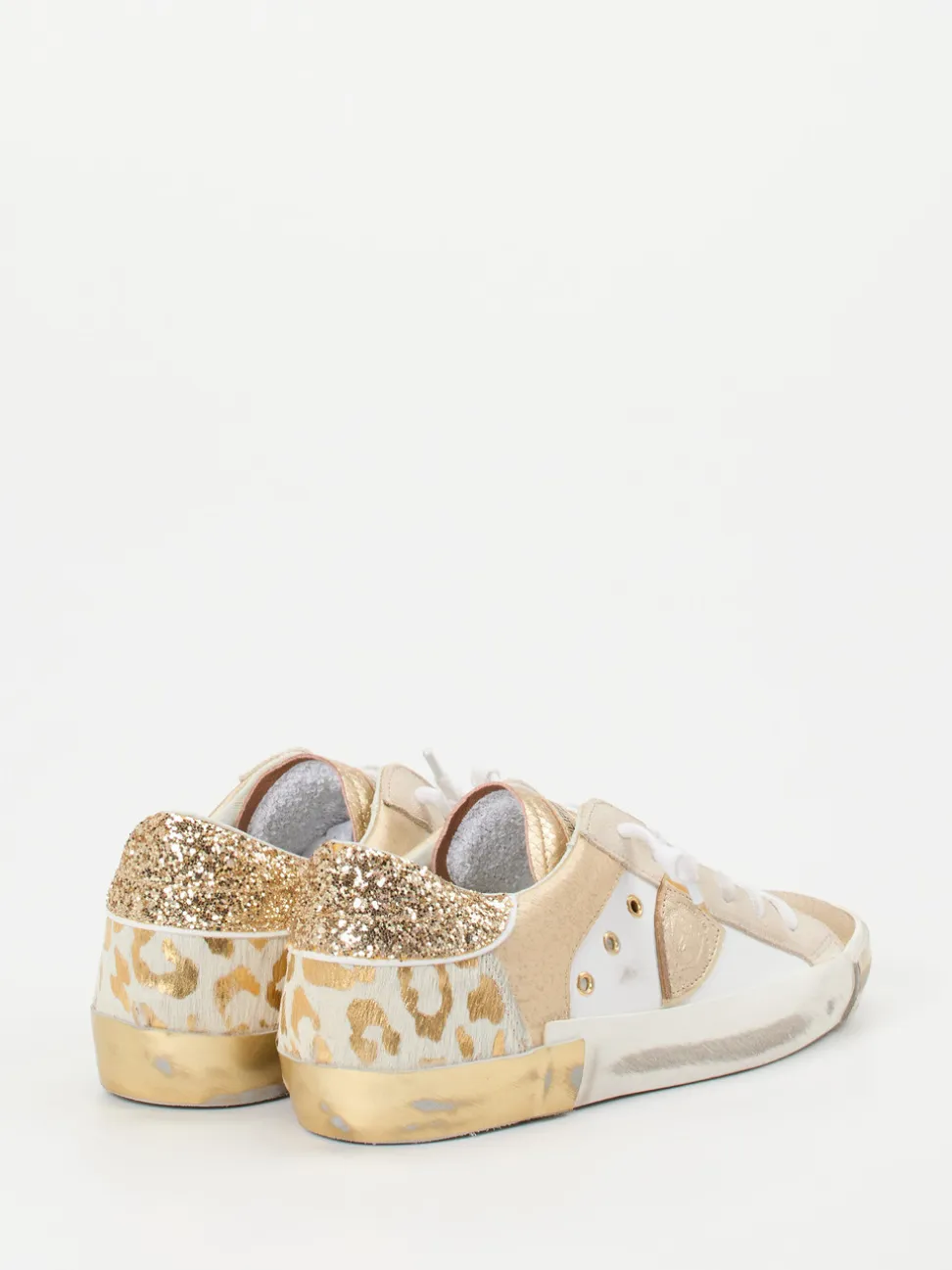 Philippe Model – Sneaker aus Metallicleder mit Glitzer
