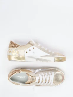 Philippe Model – Sneaker aus Metallicleder mit Glitzer