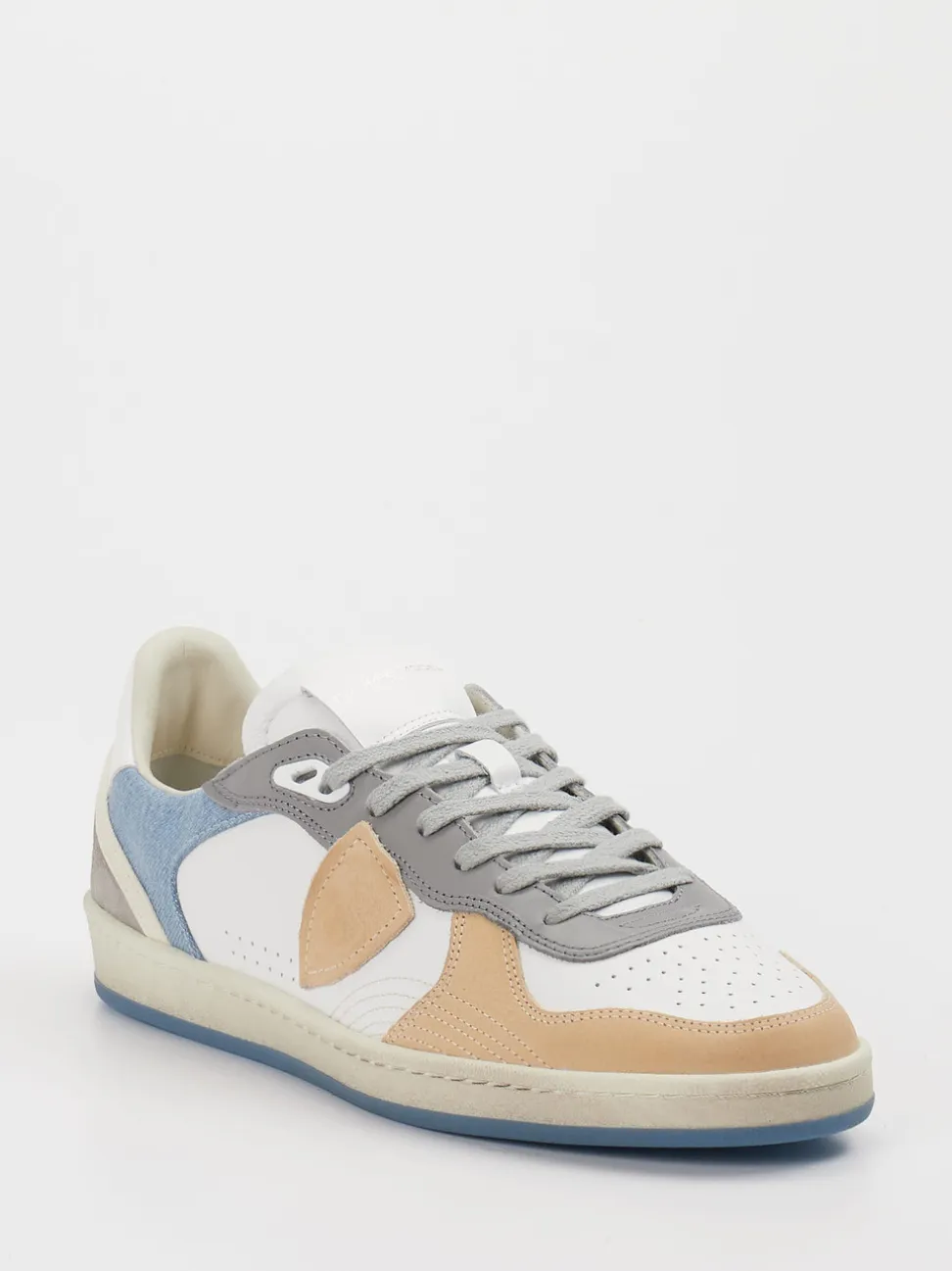 Philippe Model – Sneaker aus Veloursleder und Leder Weiß