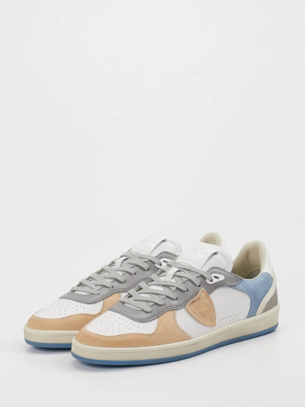 Philippe Model – Sneaker aus Veloursleder und Leder Weiß