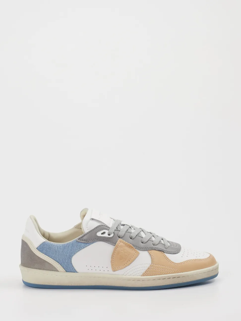Philippe Model – Sneaker aus Veloursleder und Leder Weiß