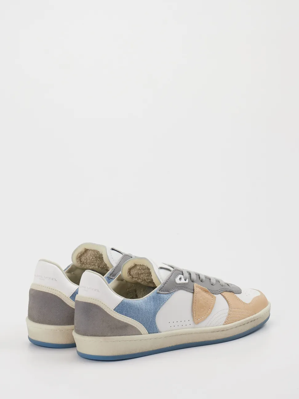 Philippe Model – Sneaker aus Veloursleder und Leder Weiß