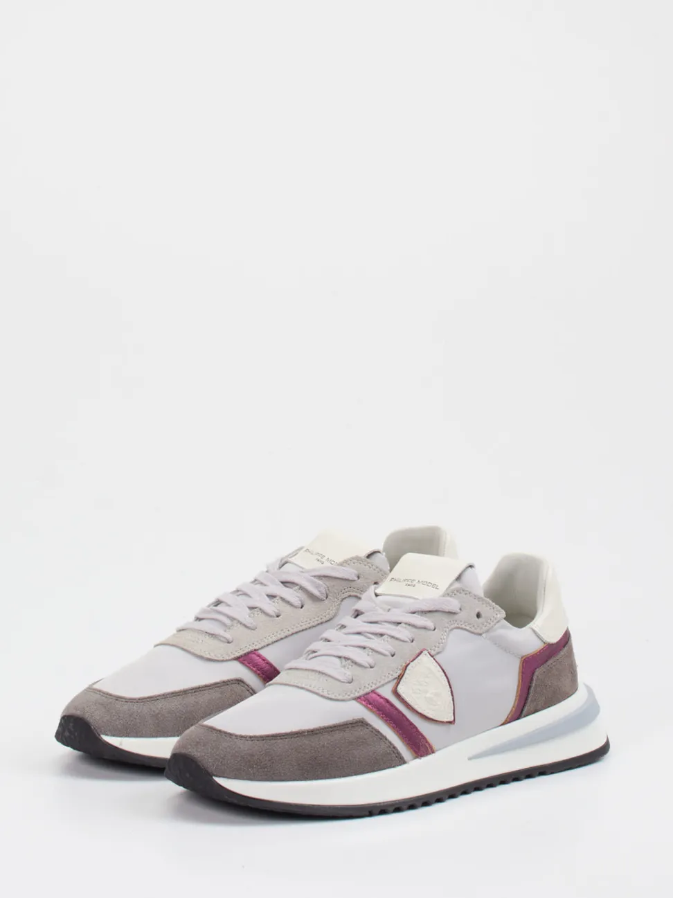 Philippe Model – Sneaker aus Veloursleder grau