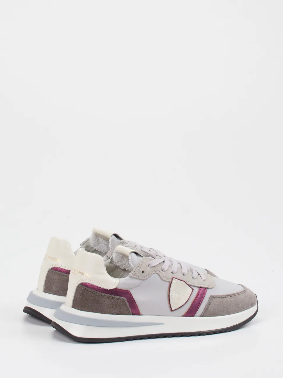 Philippe Model – Sneaker aus Veloursleder grau