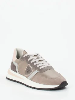 Philippe Model – Sneaker aus Veloursleder in Taupe