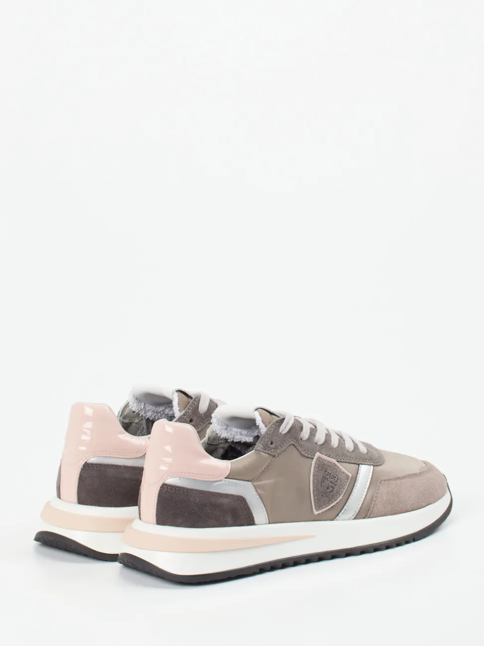 Philippe Model – Sneaker aus Veloursleder in Taupe