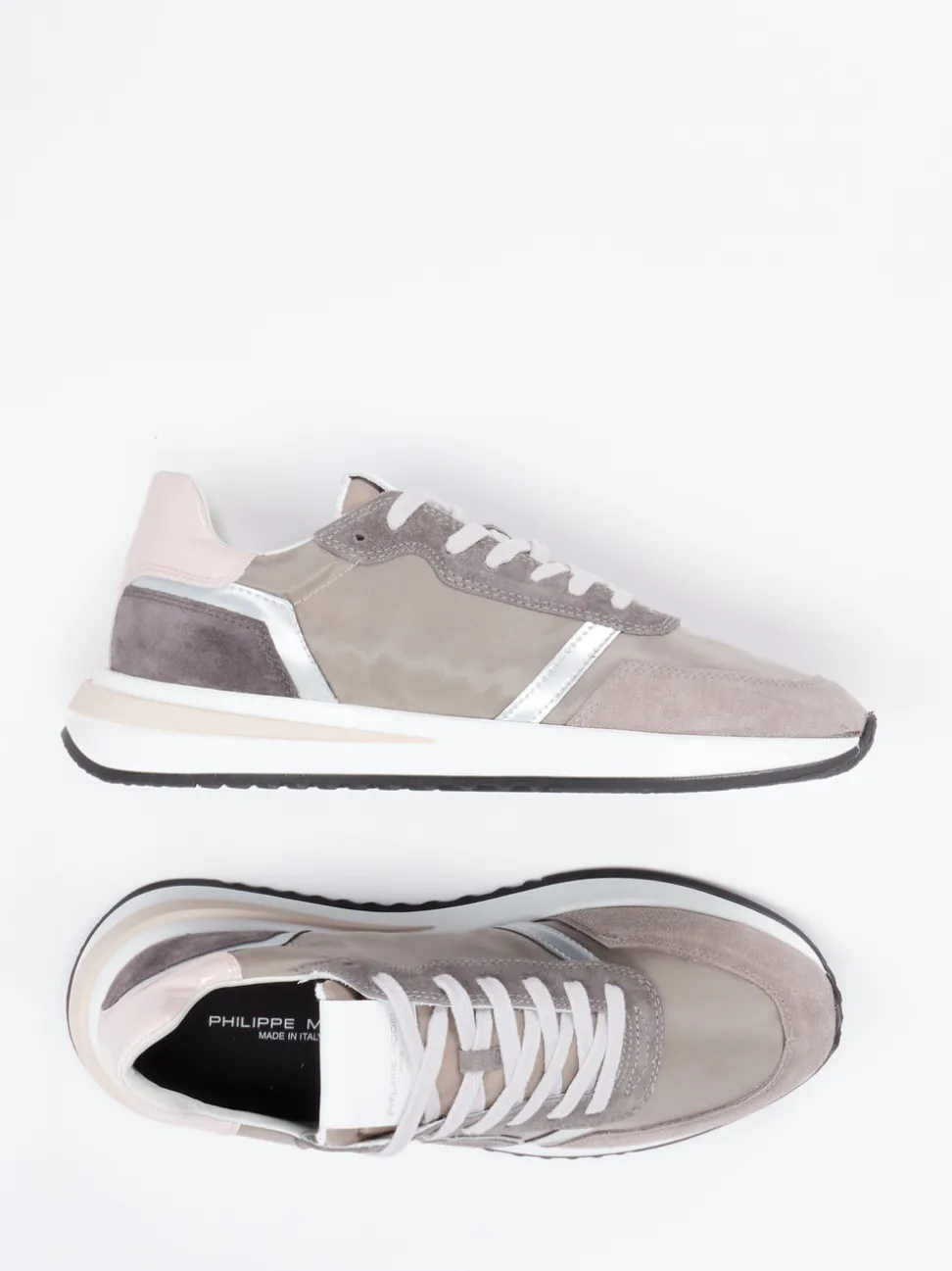 Philippe Model – Sneaker aus Veloursleder in Taupe