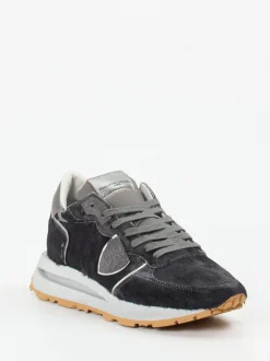 Philippe Model – Sneaker aus Ponyfell und Metallic-Leder